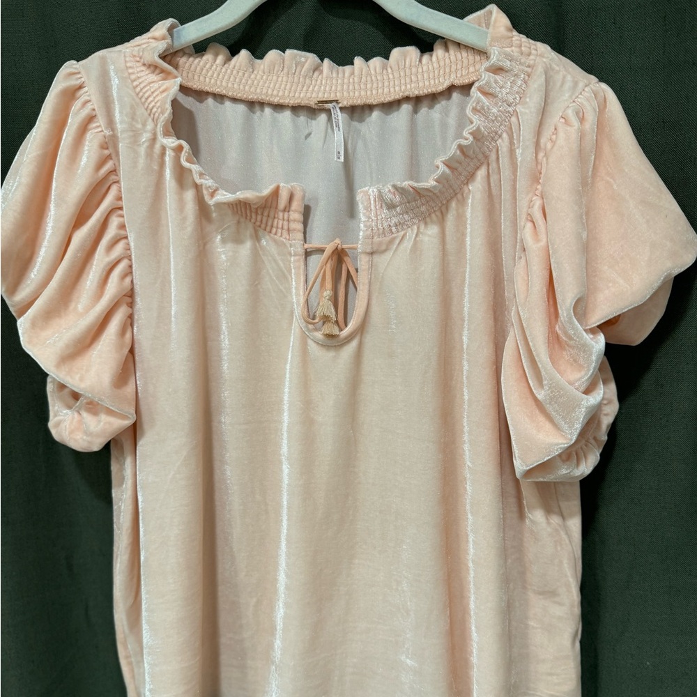 Free People Pink Ruffle Sleeve Top - Picture 6 of 8